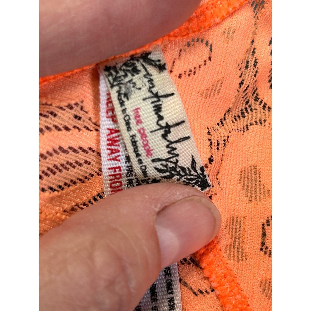 Intimately Free People Neon Orange Floral Lace Racerback Bralette OB403162 - Picture 2 of 4